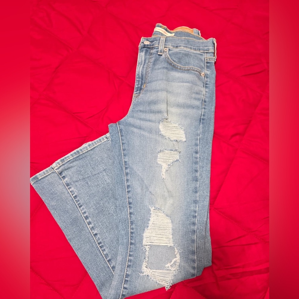 Women's Blue Straight Leg Jeans - Picture 7 of 11
